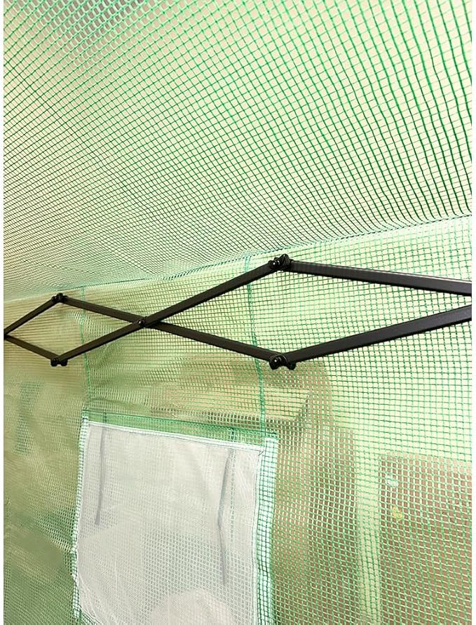 Garden Winds Custom Fit Replacement Cover Compatible with The Crown Shades GHPE48GR00 8’ x 6’ Portable Walk in Instant Pop Up Greenhouse Zipper Entry Doors Mesh Side Windows - PE Fabric - Green