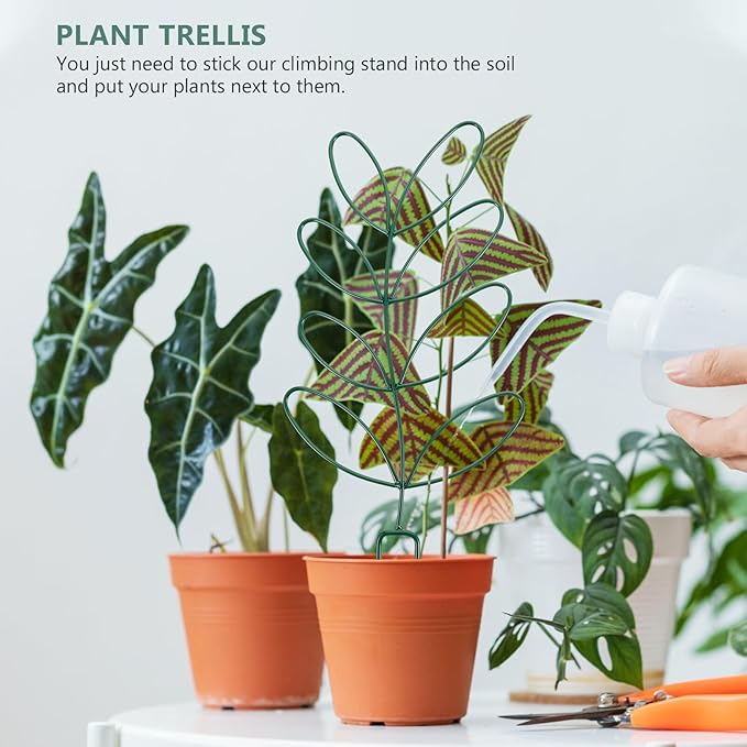 2pcs Green Plant Climbing Support Frame Indoor Trellis for Potted Plants Garden Tomatoes Climbing Stand Iron Frame