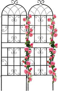 8 Pack Metal Garden Trellis 71 H Garden Fence Rustproof Trellis for Climbing Plants Support Roses Flower Outdoor Lawn Black