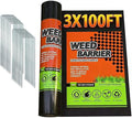 3Size Weed Barrier Landscape Fabric Heavy Duty Woven Ground Cover Weed Cloth Geotextile Fabric Driveway Fabric (3x100FT)