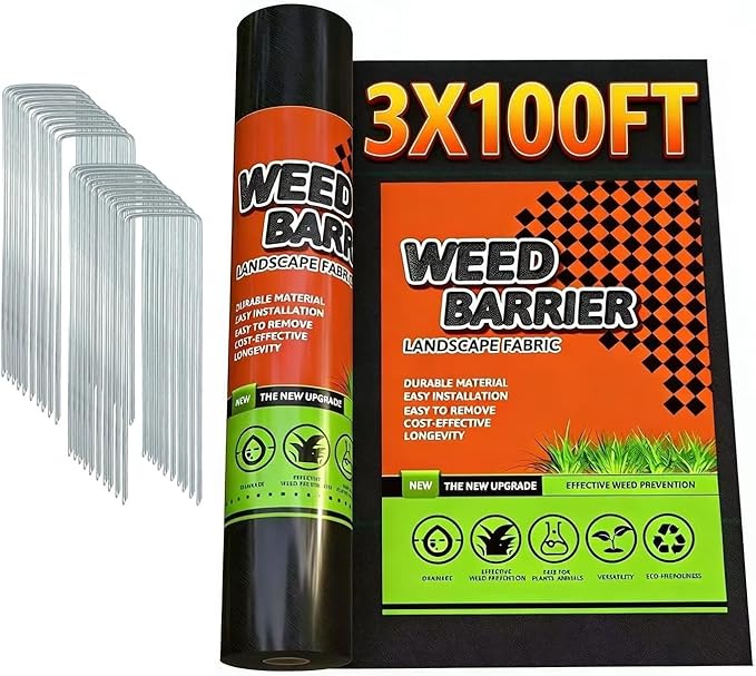 3Size Weed Barrier Landscape Fabric Heavy Duty Woven Ground Cover Weed Cloth Geotextile Fabric Driveway Fabric (3x100FT)
