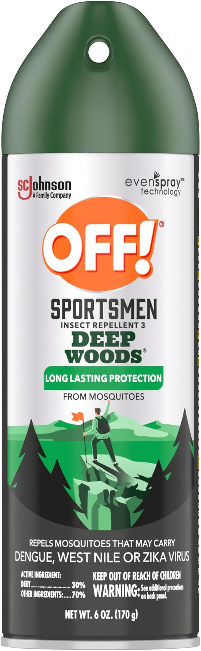 OFF! Deep Woods Sportsmen Insect Repellent Spray for Hunting Camping and Fishing 6 Ounce (Pack of 8)
