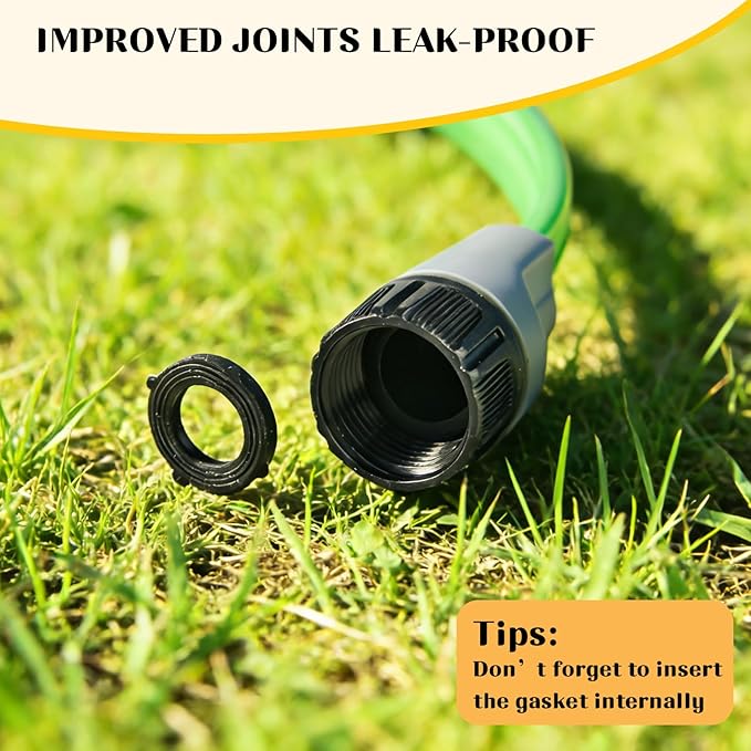 Sprinkler Soaker Hose for Yard 50 FT(25 ft 2pack) with Holes Flat Garden Soaker Hose with Splitters and Staples Drip Hose Sprinkler Watering Drip Irrigation Hoses for Lawn Garden Watering System