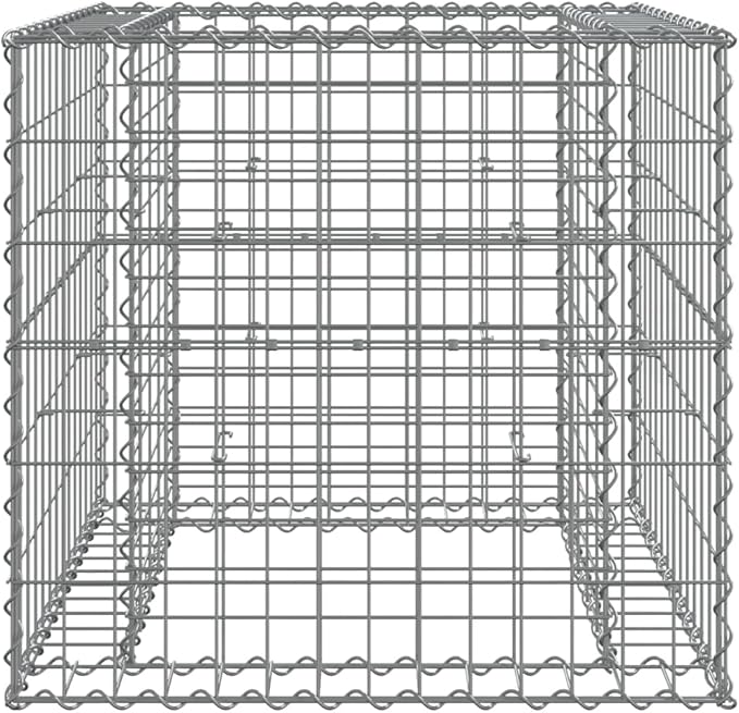 Gabion Basket SilverGardening AccessoriesModern DesignBackyard Raised BedsPatio Raised BedsHerb PlantersFreestanding Plantersfor BalconiesDecksPatioVerandas27.6x27.6x25.6 Galvanized Iron