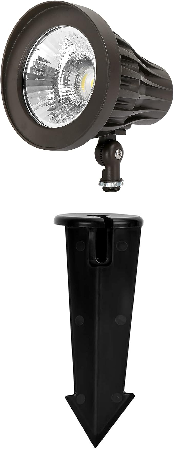 GKOLED Narrow Beam Angle 30Watt Bullet/Round LED Spotlight with Solid Ground Post