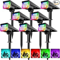 T-SUNUS 8 Pack Solar Color Landscape Spotlights IP65 Waterproof Solar Powered Spot Light Wall Lights 2-in-1 Outdoor Solar Landscaping Light for Yard Garden Driveway Porch Walkway Pool Patio