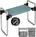 Garden Kneeler and Seat 2024 Upgraded Foldable Heavy Duty Kneeling Bench with 2 Tool Bags and Widen Soft EVA Foam Pad for Senior Green