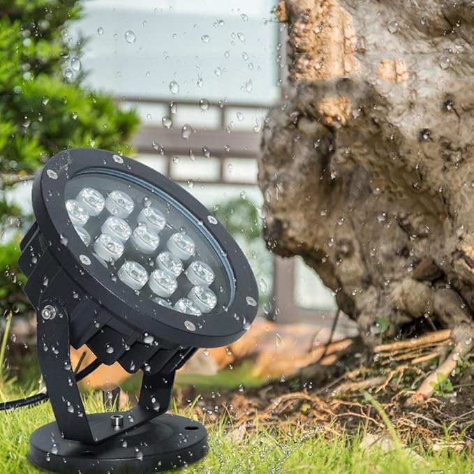 Recessed IP67 Waterproof Aluminum Outdoor Lawn Spotlight Tempered Glass COB Super Bright Tree Lamp Projection Lamp Courtyard Garden Building Wall Community Plant External Spot Lamp Integrated
