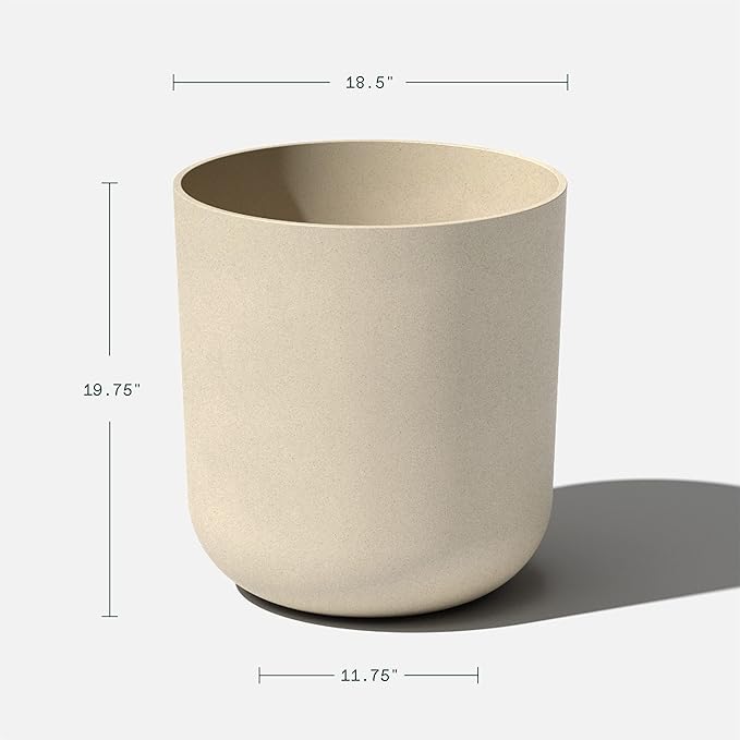 Veradek Round Lima Plastic Planter Pots for Indoor/Outdoor Garden Use Sand Color 5 Year Warranty