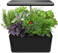 Hydroponics Growing System Kit 7 Pods Indoor Gardening System with 24W LED Grow Light 2 Smart Light Modes Microgreens Growing Kit (Black)