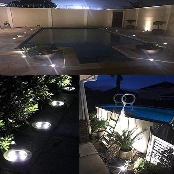 4PCS LED Outdoor Spotlight Ground Landscape Lights IP67 Waterproof Waterproof Recessed Floor Spotlights 5W Buried Yard Floodlight for Garden Yard Construction(Green Light5W(DC12v))