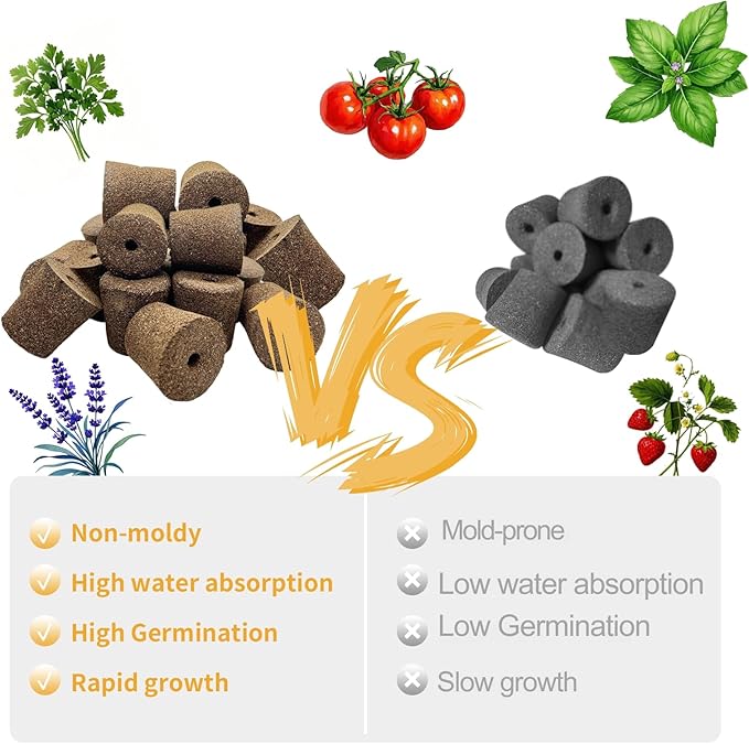 20pcs Grow Sponges Seedless Replacement Seed Pods Compatible with Click and Grow Smart Garden Refill Seed Starter pod for Hydroponics Growing System Supplies