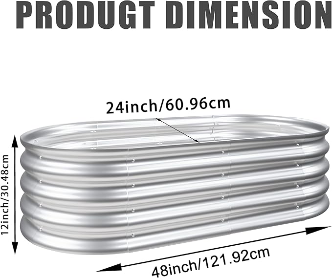 4x2x1ft Raised Garden Bed Kit Galvanized Planter Raised Garden Beds for Outdoor for VegetablesFlowers Herbs Heavy Duty Rust Resistant Easy Assembly