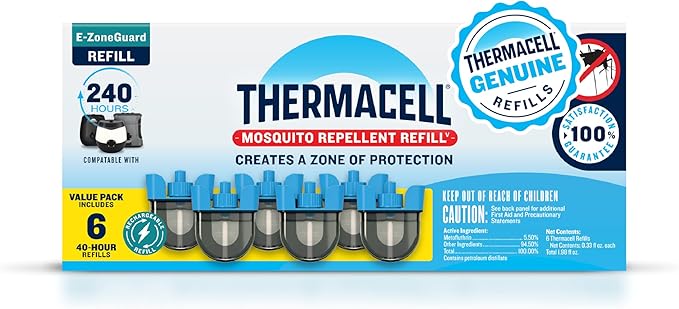 Thermacell Rechargeable Mosquito Repeller Refills Advanced Repellent Formula Provides 20 Foot Protection Zone Compatible with Thermacell E-Series &amp Radius Only No DEET Spray or Flame