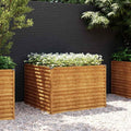 Corten Steel Raised Garden Bed 39.4 x 39.4 x 27.2 in Weathering Metal Planter Box for Outdoor Vegetables &amp Flowers Large Square Plant Pot for Patio Balcony Backyard