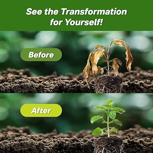 Soil Activator - Viresta Soil Revitalizer Plant Food Enhancer Concentrated Humic Acid Formula - Promotes Root Growth &amp Nutrient Uptake for Lawns Garden Indoor &amp Outdoor Plants (2Pcs)