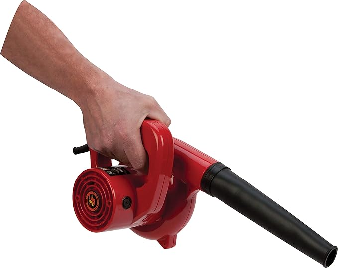 Performance Tool W50063 600W Garage/Shop Handheld Blower - Compact 75+ mph air Flow 16000 max RPM - Large Handle with Lockable Trigger - Includes Vaccum Bag