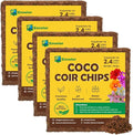 Coco Coir Husk Chips 4-Pack – 2.4 Cu. Ft. Compressed Coconut Coir Bricks 10 lb. Natural Substrate for Indoor &amp Outdoor Use Orchid Bark Alternative Orchid Potting Mix Indoor Plant Soil