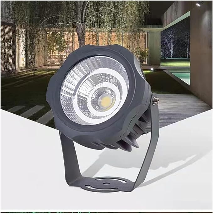 Long Range LED Floodlights - Beam Spotlight COB Round Tree Lights IP66 Waterproof Adjustable Angle for Wall Advertising Building Signs Lawn Landscape Lamp(Purple10w(AC12V))