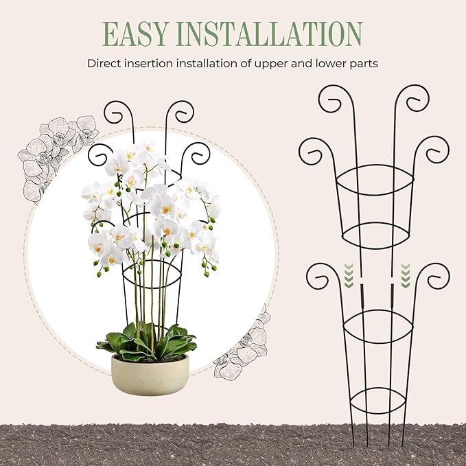 4 Pack 30 Inch Tall Metal Plant Trellis for Climbing Plants Indoor - Rustproof Garden Trellis for Potted Houseplants Sturdy Support for Ivy Pothos Monstera Hoya &amp Flower Vines