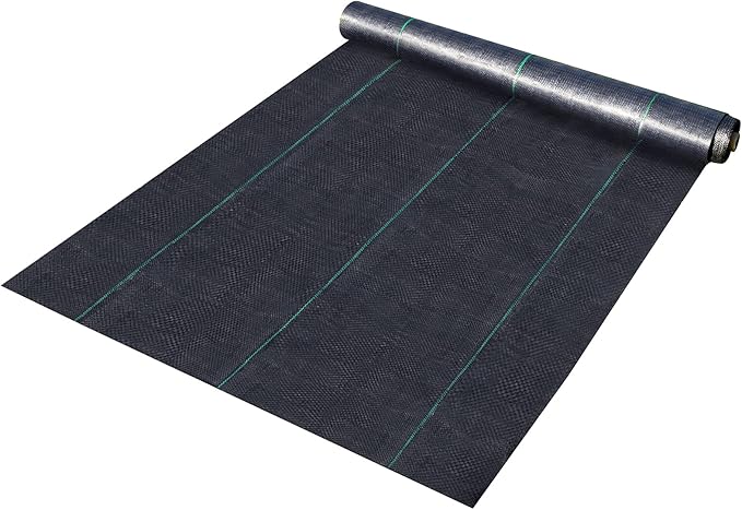 Happybuy 3FTx50FT 5OZ Garden Weed Barrier Landscape Fabric Heavy Duty Weed Control Fabric for Garden Weed Blocker Fabric Geotextile Fabric Under Gravel Driveway Fabric Weed Mat Cloth Ground Cover