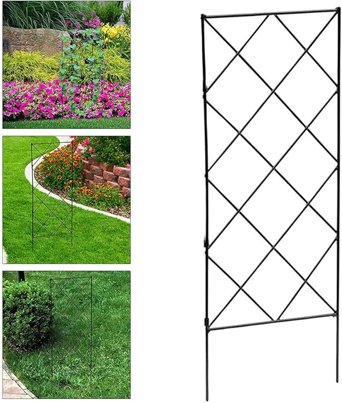 Wire Lattice Diamond Grid Climbing Trellis Garden Climbing Decorative Trellis Panels Fences Flower Support Frame Sturdy Plant Decor Home Gardening Supplies Climbing Frame