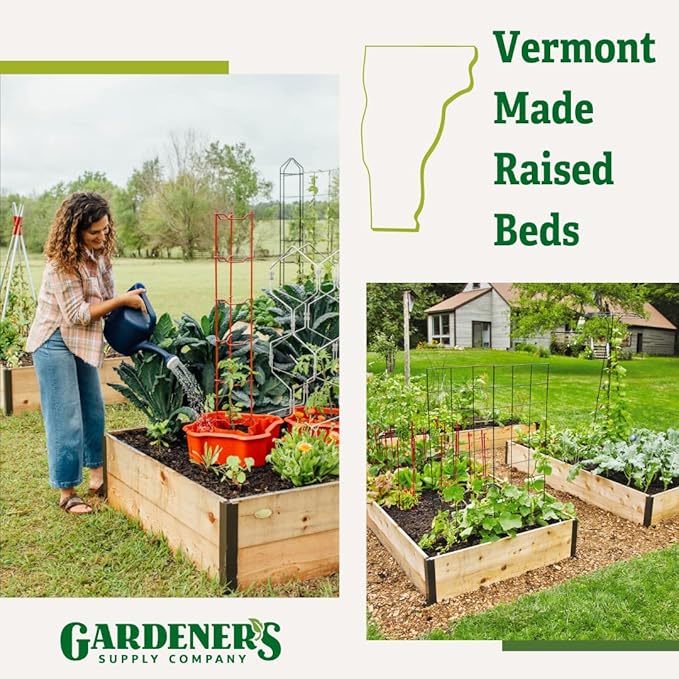 Gardener's Supply Company Raised Garden Bed | Outdoor Planter Box w/Extra Deep Height for Rooted Plants Herbs Flowerbed &amp Vegetable Garden Cedar Wooden Box | 3' W x 3' L x 14 H