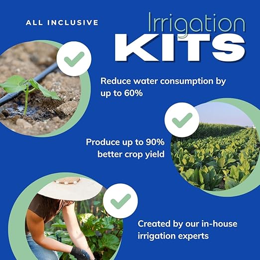 Automated Dripworks Drip Tape Irrigation Kit for Watering Row Crops in Farms (with Timer) - Waters Upto 40 100' Rows (1/4 Acre) | Agricultural Grade Components | Trusted Brand Since 1991