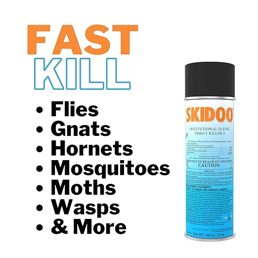 Diversey 5814919 Skidoo Institutional Flying Insect Killer II Kills Flies Gnats Mosquitoes Wasps &amp More Aerosol Bug Spray 15-Ounce