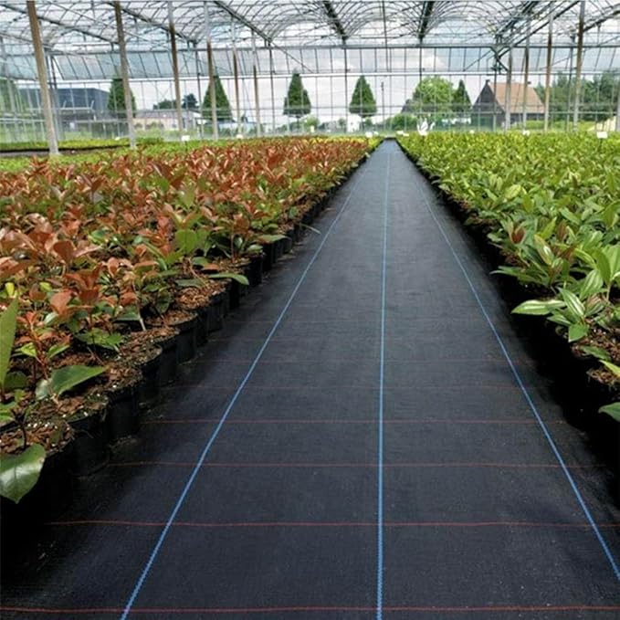 Weed Control Film Weed Barrier Fabric Weed Control Membrane for Garden Courtyards Landscaping and Planting Bedsand(1.2x91m/4x300ft)