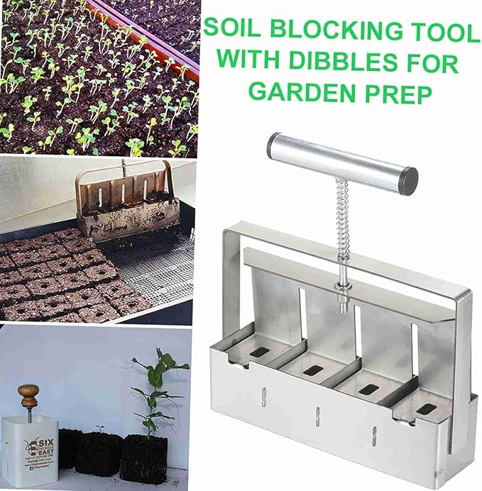 Soil Blocker 2 Inch Soil Block Maker Handheld Soil Blocking Tool for Garden Prep Seed Starting Grow Seedling (Soil Blocker only #91)