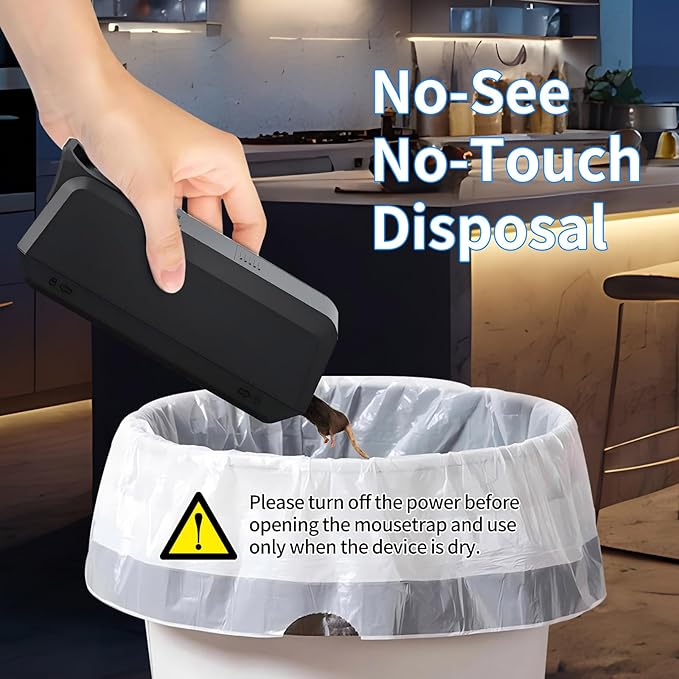 2 Pack Electronic Mouse Trap Effective Electric Mouse Trap Zapper with Pet-Safe Design and No-Touch Disposal High-Power Indoor Rodent and Mice Trap for Home Kitchen Garage Attic(Black)
