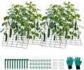 VEVOR Cucumber Trellis 35 x 55 Foldable A-Frame Garden Trellises for Raised Bed 4 Panels Metal Rustproof Outdoor Climbing Plant Support with Gloves for Vine Peas Beans Tomato Flowers