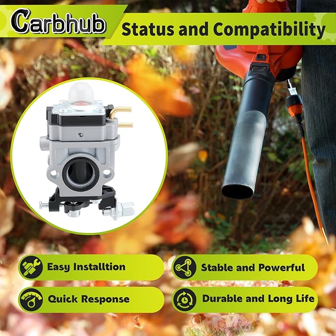 Carbhub 751-20089 Carburetor Fit for Troy-Bilt TB51BP 41AR51BP766 41AR51BP866 for MTD Craftsman BP510 CMXGAAMR51BP 41AR51BP793 Handheld Gas Backpack Blower Carb