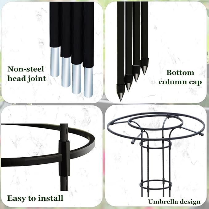 Garden Trellis for Climbing Plants Metal Plant Supports for Roses Cucumbers Obelisks Trellis for Your GardenBlack90 cm/35.4 in