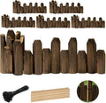 Wood Garden Edging Half Round Natural Wooden Solid Log Fence Border Decorative for Flower Bed Barriers and Landscape Fencing (7.8 H x 47 L 6 Pack)