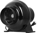 iPower 4 Inch 195 CFM Inline Duct Grow Tent Air Vent Exhaust Booster Blower for Hydroponic Ventilation Circulation Attic HVAC Basements or Kitchens Low Noise 4'' Fan Quiet New Black