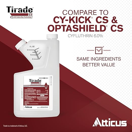 Atticus Tirade CS Insecticide (16 oz) Time-Released Indoor &amp Outdoor Pest Control for Ants Flies Fleas Mosquitoes and More – 6% Cyfluthrin Liquid Concentrate