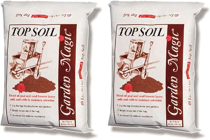 Michigan Peat 2 Pack Garden Magic Indoor and Outdoor Organic Planting Potting Topsoil Mix Blend with Moisture Retention 40-Pound Bag