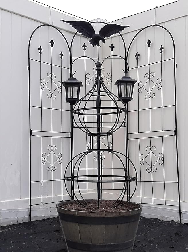 47x17 Metal Obelisk Trellis for Climbing Plants | Unique Outdoor Support for Rose Bushes and Tall Vines | Durable &amp Weather-Resistant Garden Decor