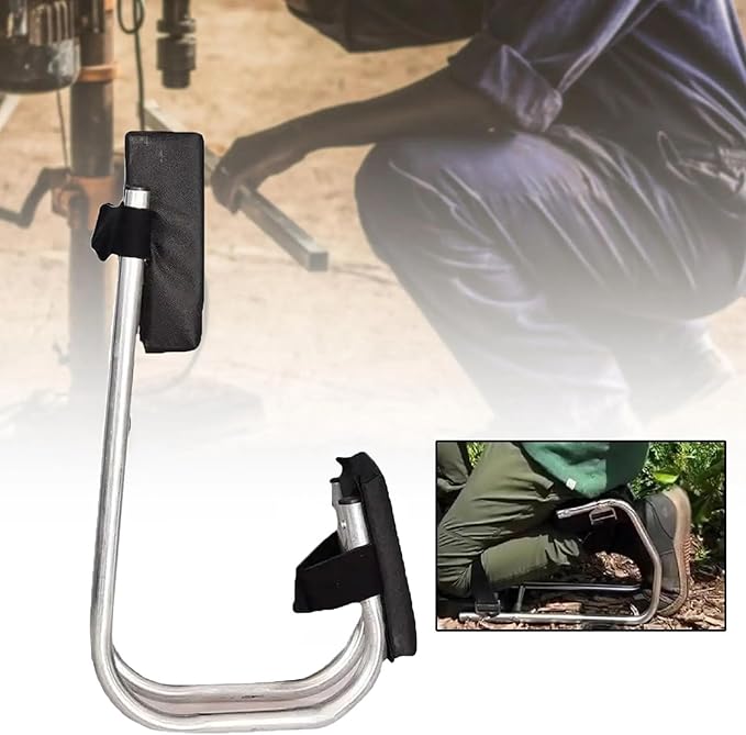 Single Leg Kneeling Brace with Seat Knee Seat Wearable Kneeling Chair for Gardening - Ergonomic Labor Saving Tools Protecting Knees(Black)