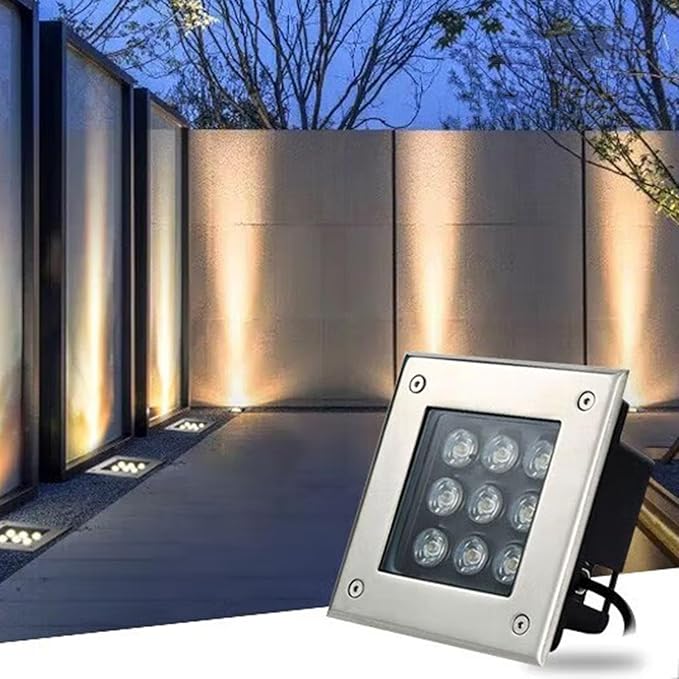 Garden Buried Light Outdoor Recessed Underground Light IP66 Waterproof AC85-110V Ground Lights for Driveway Pathway Patio Deck Step Landscaping Spotlight