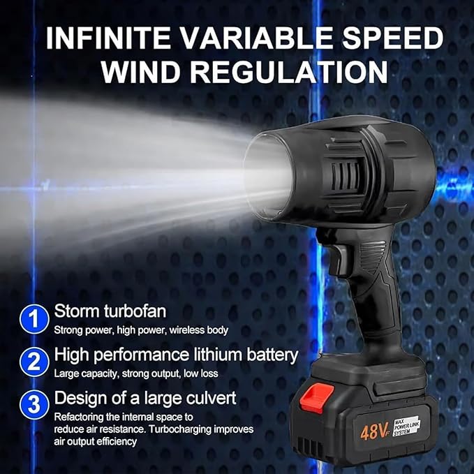 Handheld Blower Handheld Jet Blower 1000g Cordless Leaf Blower 1000g Blowing Force Ultra-Light Ultra-Powerful for Yard/Patio/Car/Lawn Cleaning (#10-1 Battery)