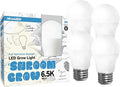 Miracle LED Shroom Grow Indoor LED Grow Bulbs for Oyster Shiitake Lions Mane Mushrooms ect. with 6.5K MINI Full Spectrum Replace 60W LED Grow Bulbs (4-Pack)