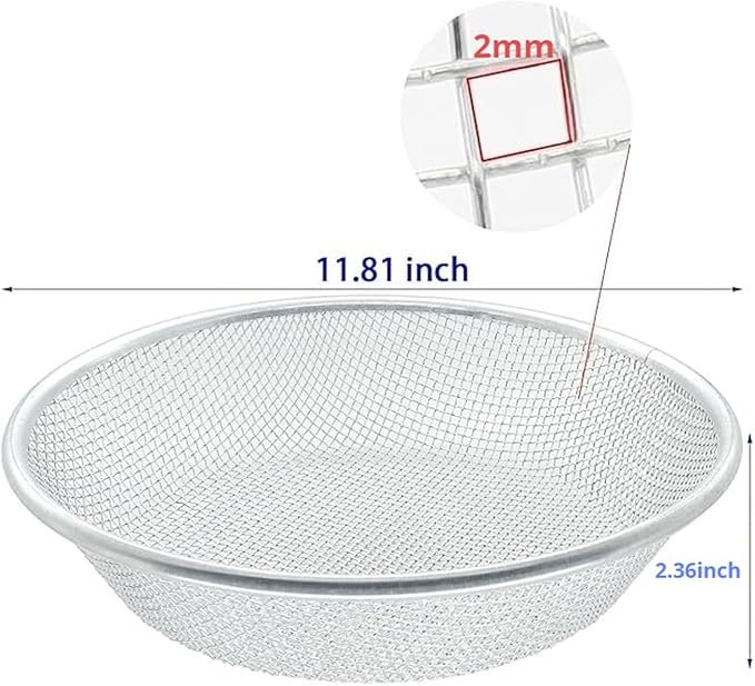 Diydeg Gardening Sand Soil Compost Sifter Stainless Steel Garden Sifter with Gloves Garden Potting Mesh Sieve Sifting Pan for Gardening Sand Rocks Dirt Soil Sifter Mesh Gardening