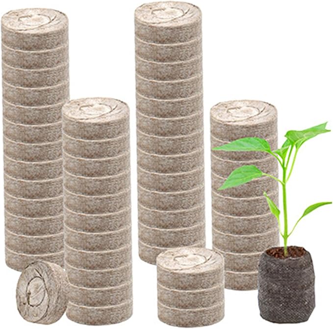 Peat Pellets for Seedlings 50PCS 2 inch Seed Starter Pods Compressed Peat Moss for Plants Breathable Seed Starter Pellets for Garden Herbs Flowers Vegetables