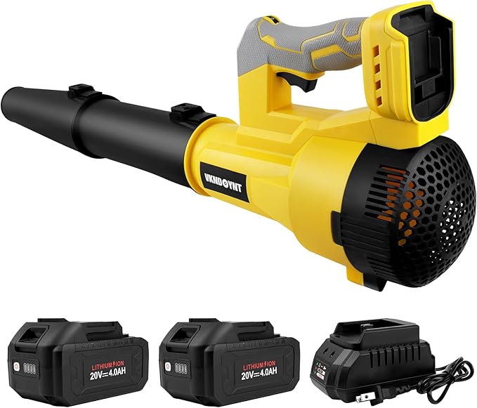 Leaf Blower Cordless 6 Speed Levels Electric Leaf Blower with 2 x 4.0Ah Batteries and Charger 580CFM &amp 160MPH 4.3 lbs Lightweight for Lawn Care Yard Garage Blowing Leaves Dust or Snow
