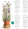Trellis for Climbing Plants Indoor 4 Pack 31'' Metal Plant Trellis Indoor for Potted Plants Sturdy Plant Support Outdoor for Ivy Pothos Monstera Hoya Flower Vine Wave Shape