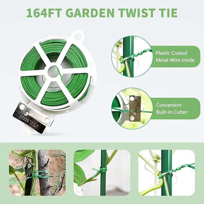 DoCred Cucumber Trellis 71 H 2 Pack Metal Foldable Upgraded A Frame Garden Trellis for Raised Bed Climbing Plants Vegetables Including Plant Support Clips Twist Ties Plastic Ties Black