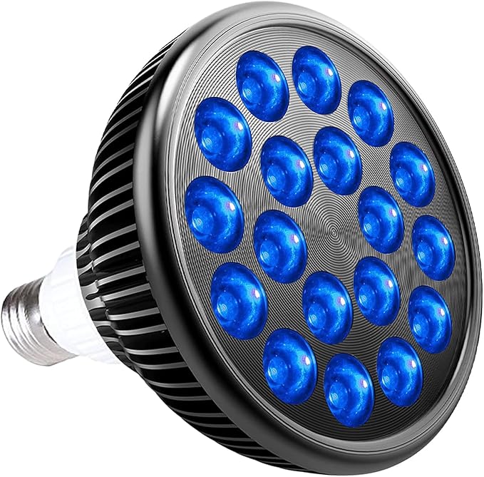 LED Aquarium Blue Light Blub 18W (36W Equivalent) LED Plant Grow Light Bulb with 450-460nm Blue LEDs for Indoor Plants Veg and Aquarium Plants Growing